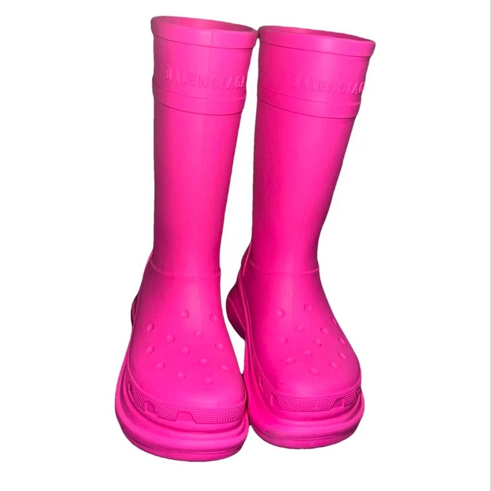 Balenciaga Pink Winter Rain Boots